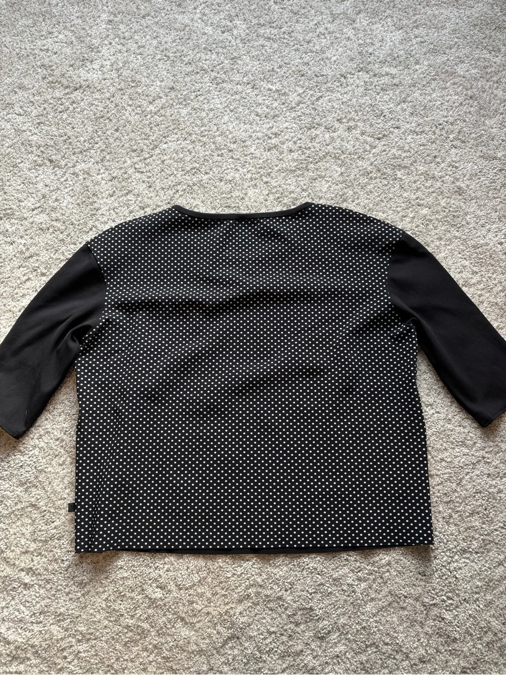 Lululemon Back in Action Black Polka Dot Short Sleeve Crewneck Top
